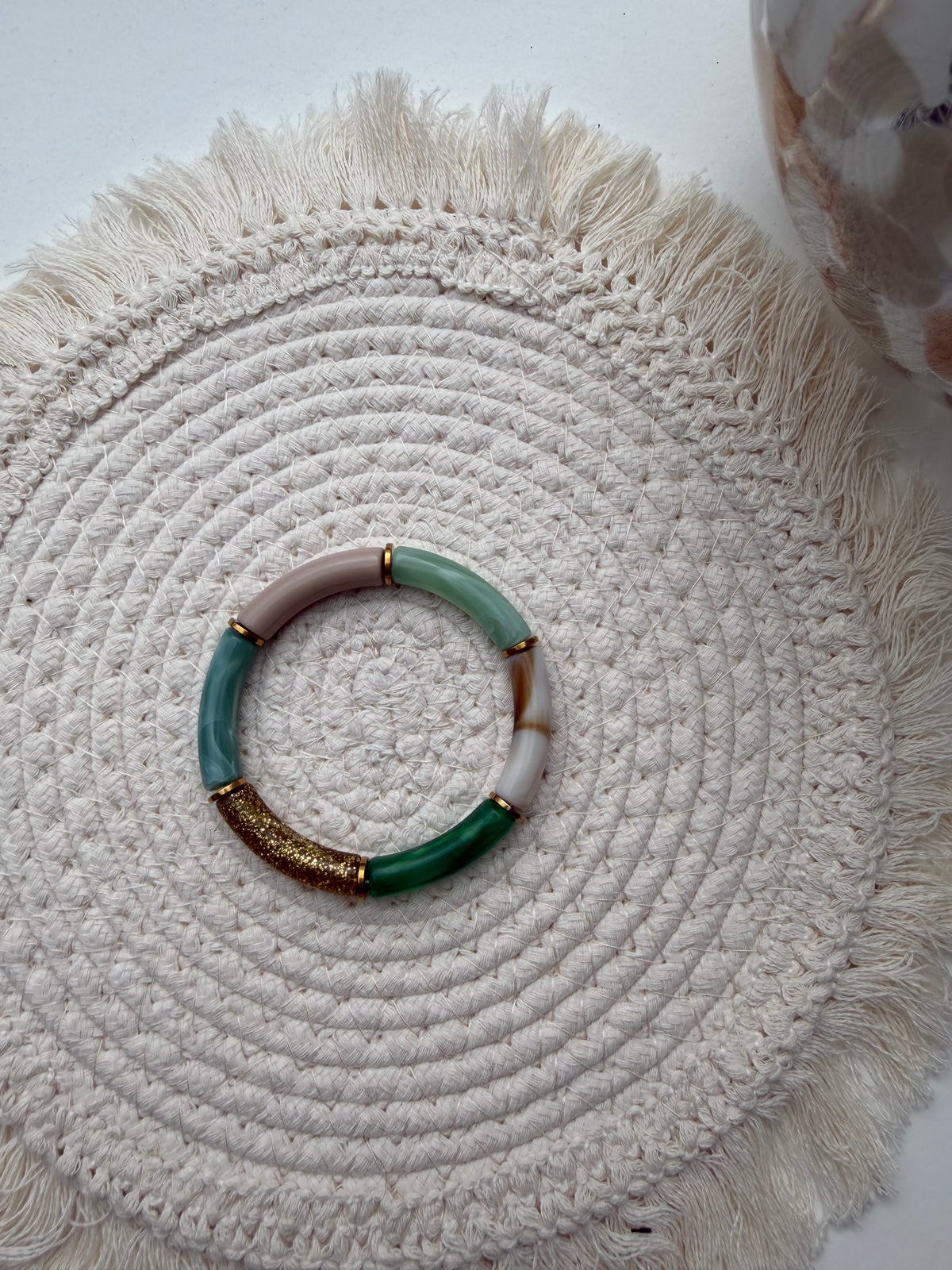 Bracelet élastique vert