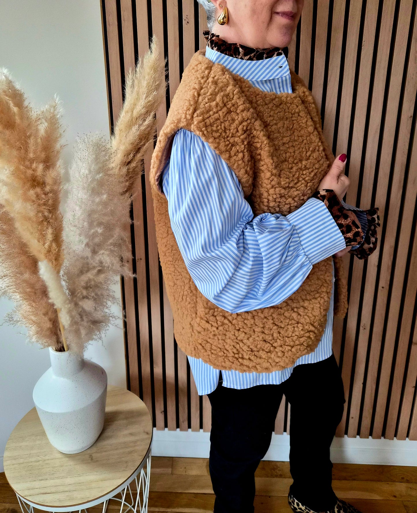 Gilet sans manches moumoute