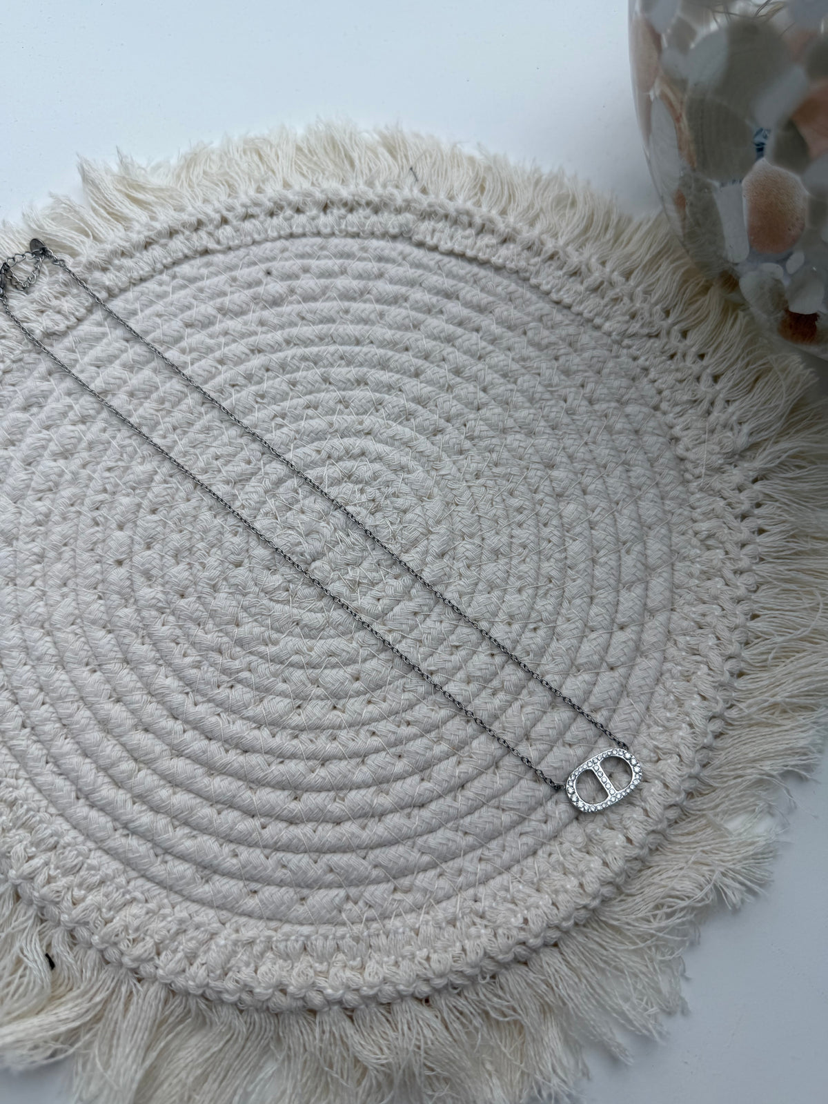 Collier maillon argenté
