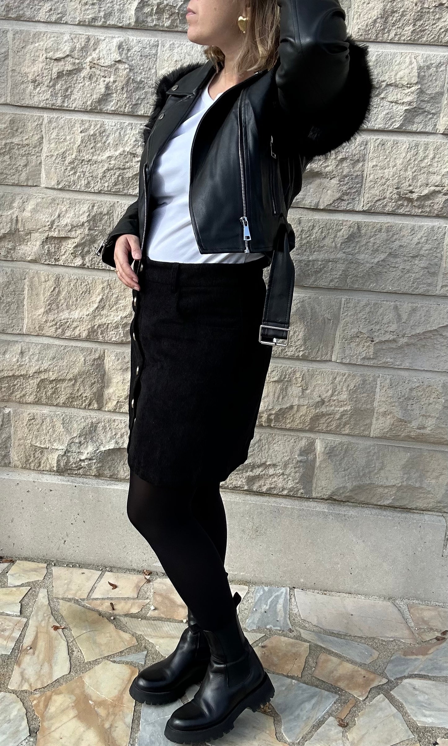 Jupe en velours noir