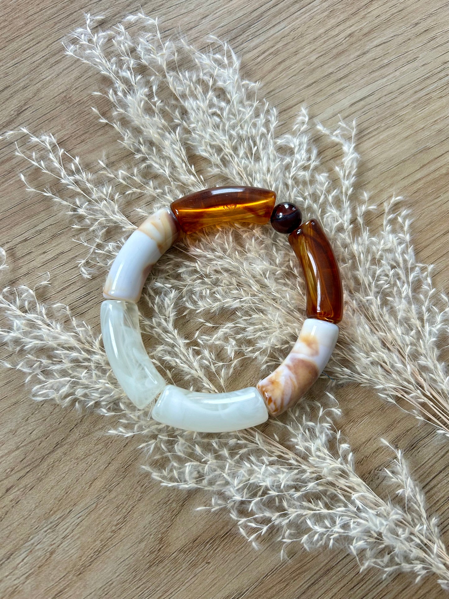 Bracelet élastique résine et pierre