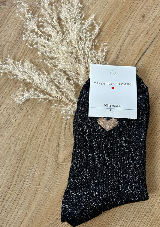 Chaussettes pailletées Coeur