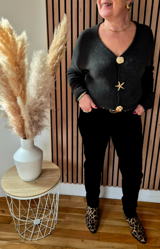 Gilet boutons dorés