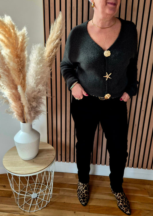 Gilet boutons dorés