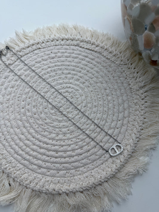 Collier maillon argenté