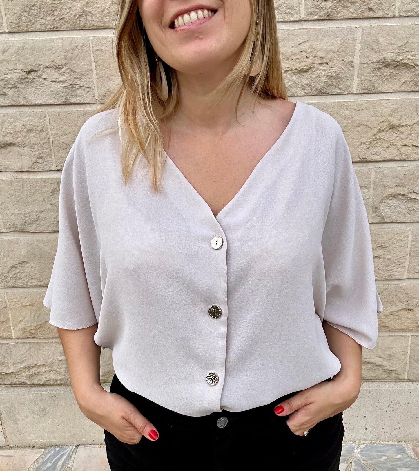 Blouse oversize boutonnée