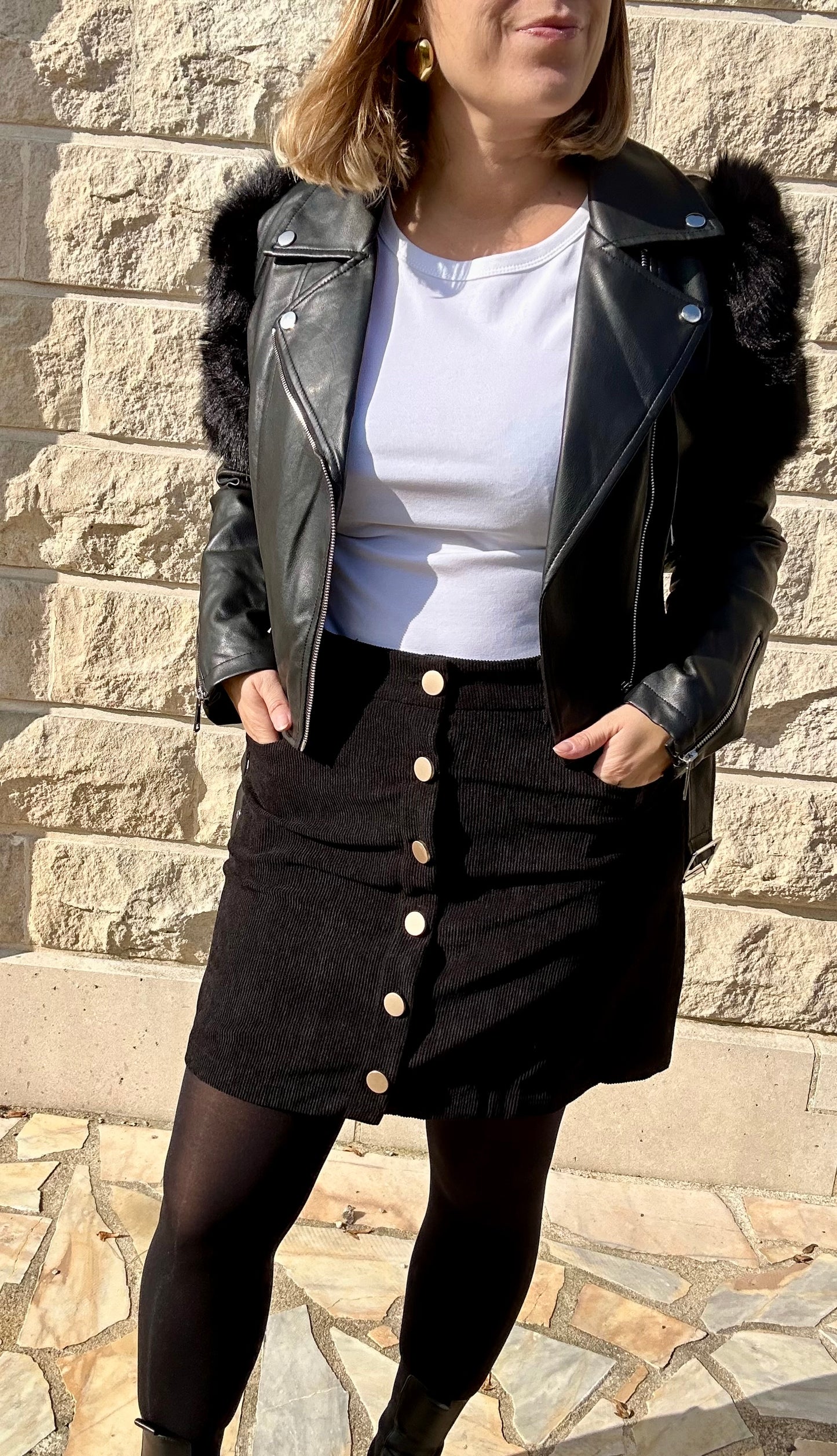 Jupe en velours noir