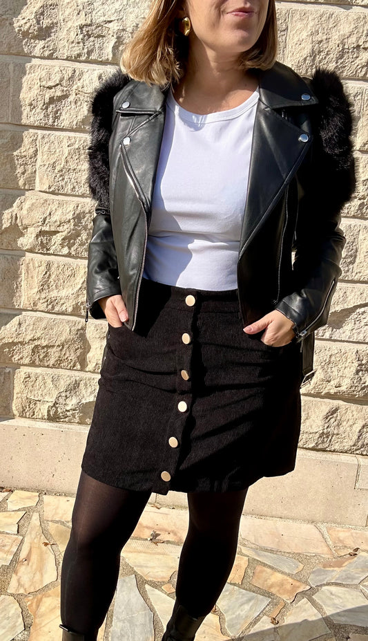 Jupe en velours noir