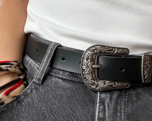 Ceinture en cuir noir