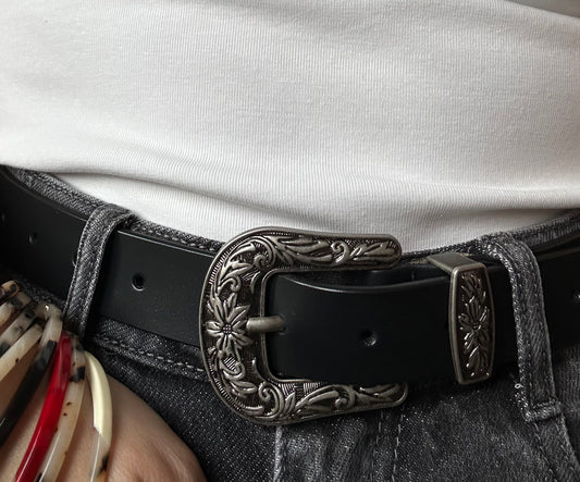 Ceinture en cuir noir