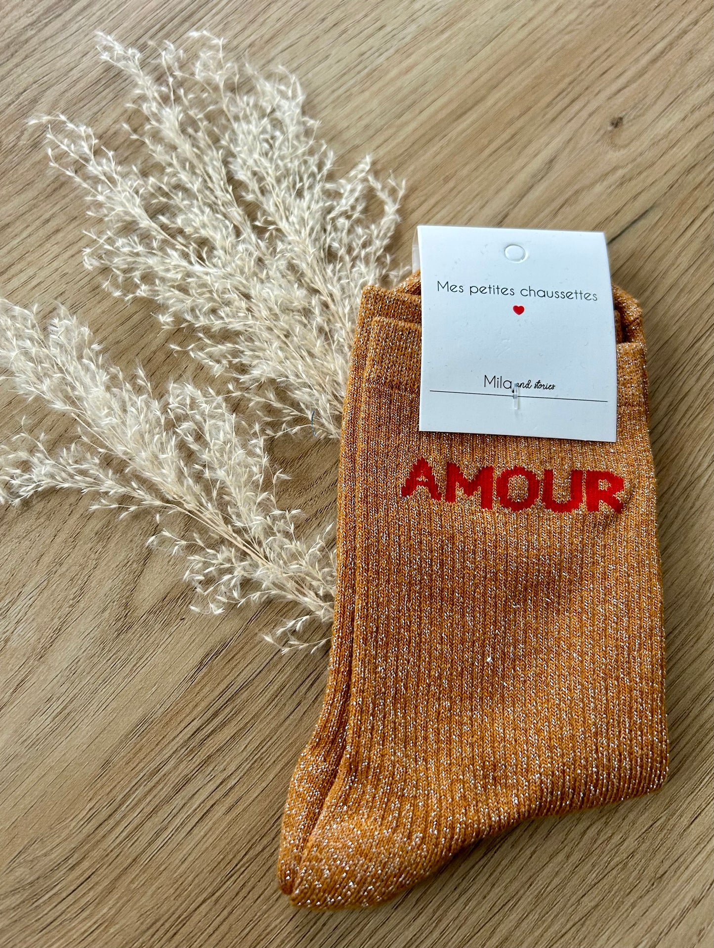 Chaussettes pailletées AMOUR