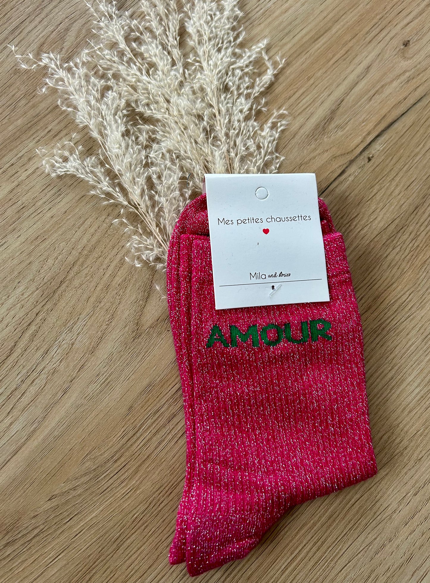Chaussettes pailletées AMOUR
