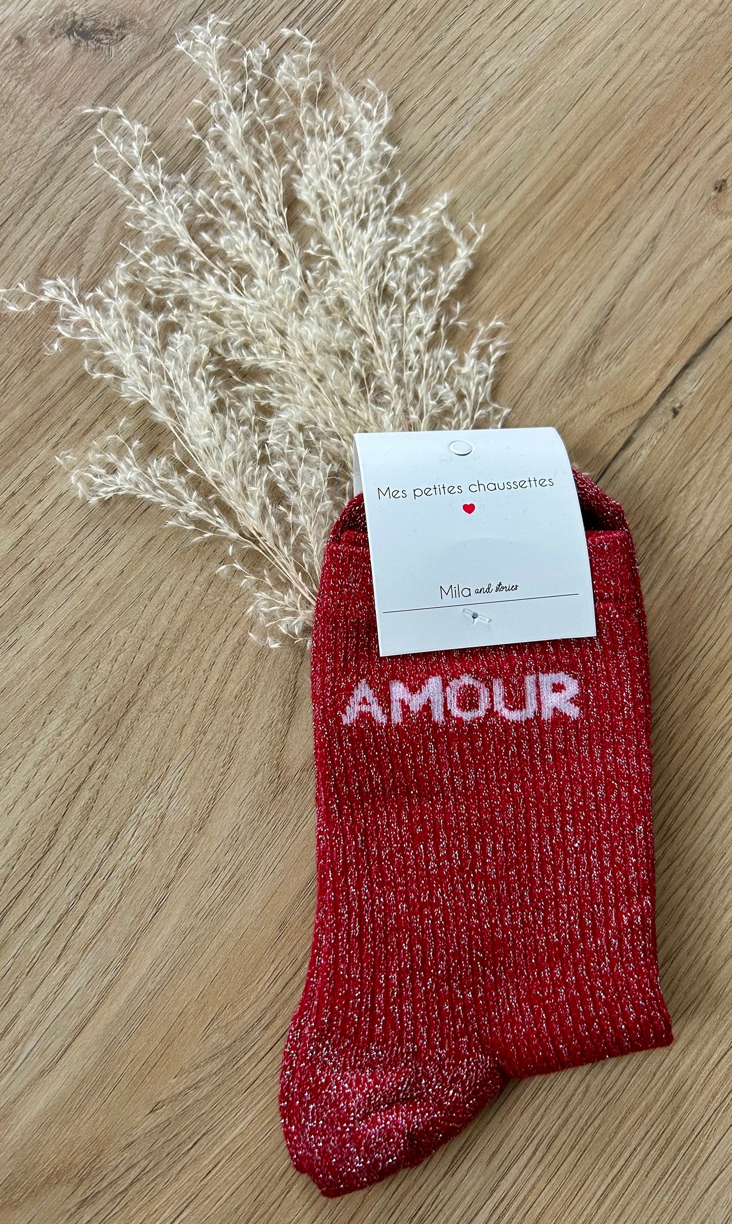 Chaussettes pailletées AMOUR