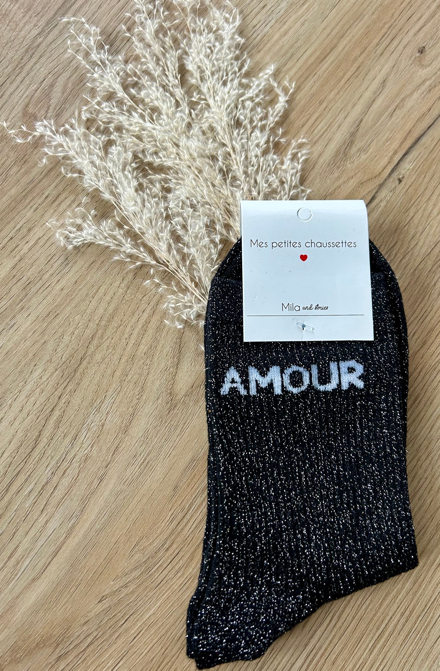 Chaussettes pailletées AMOUR