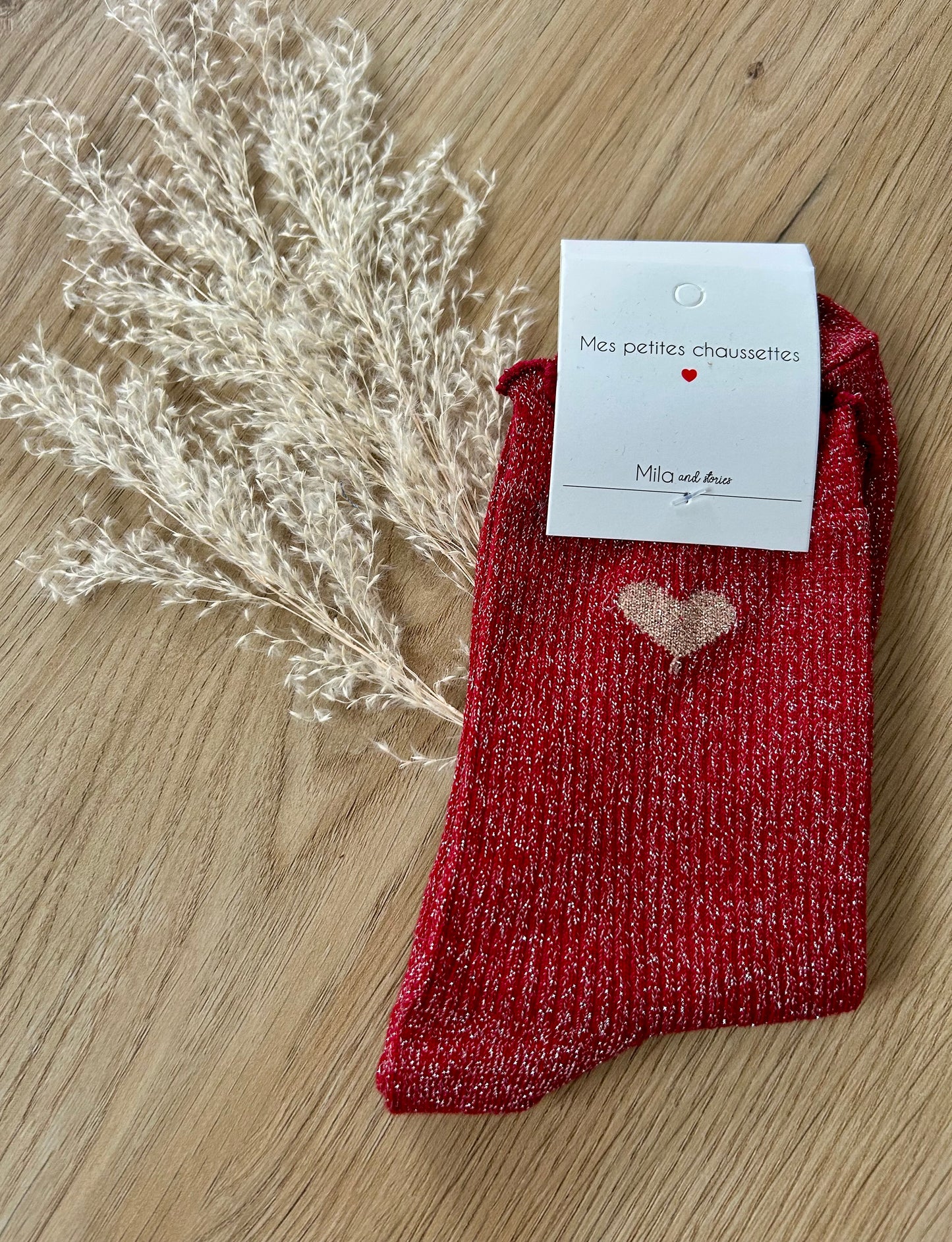 Chaussettes pailletées Coeur