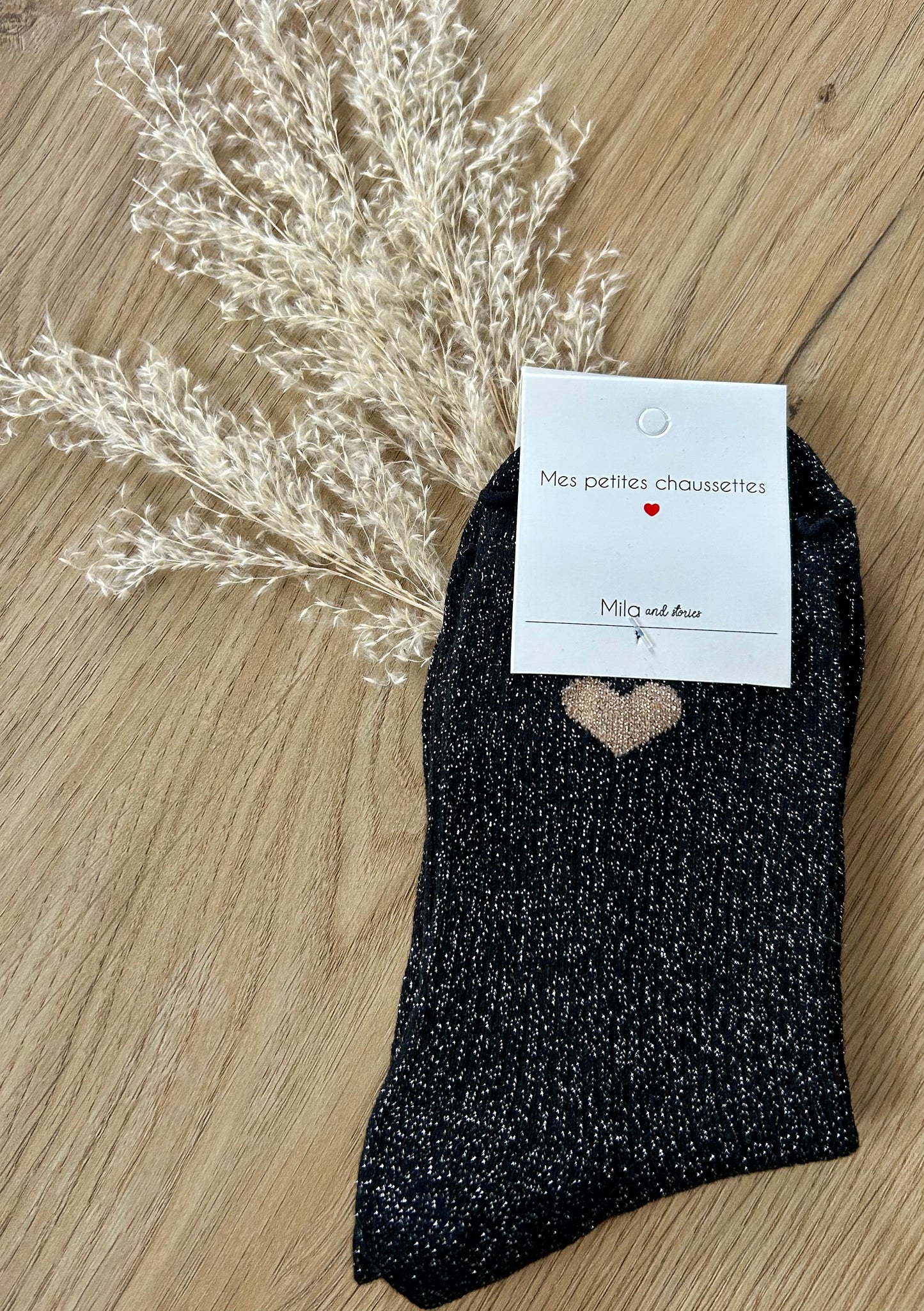 Chaussettes pailletées Coeur