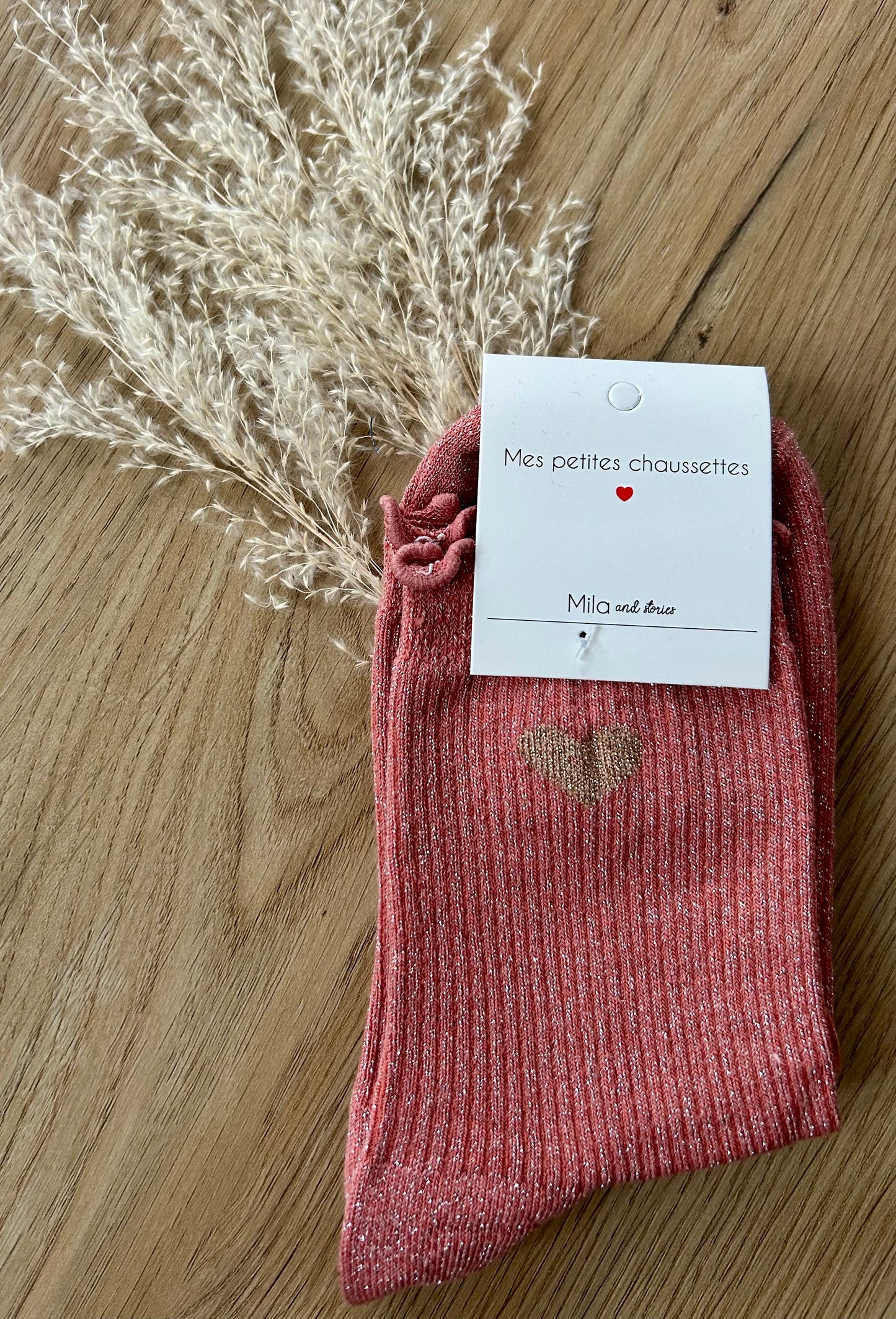 Chaussettes pailletées Coeur