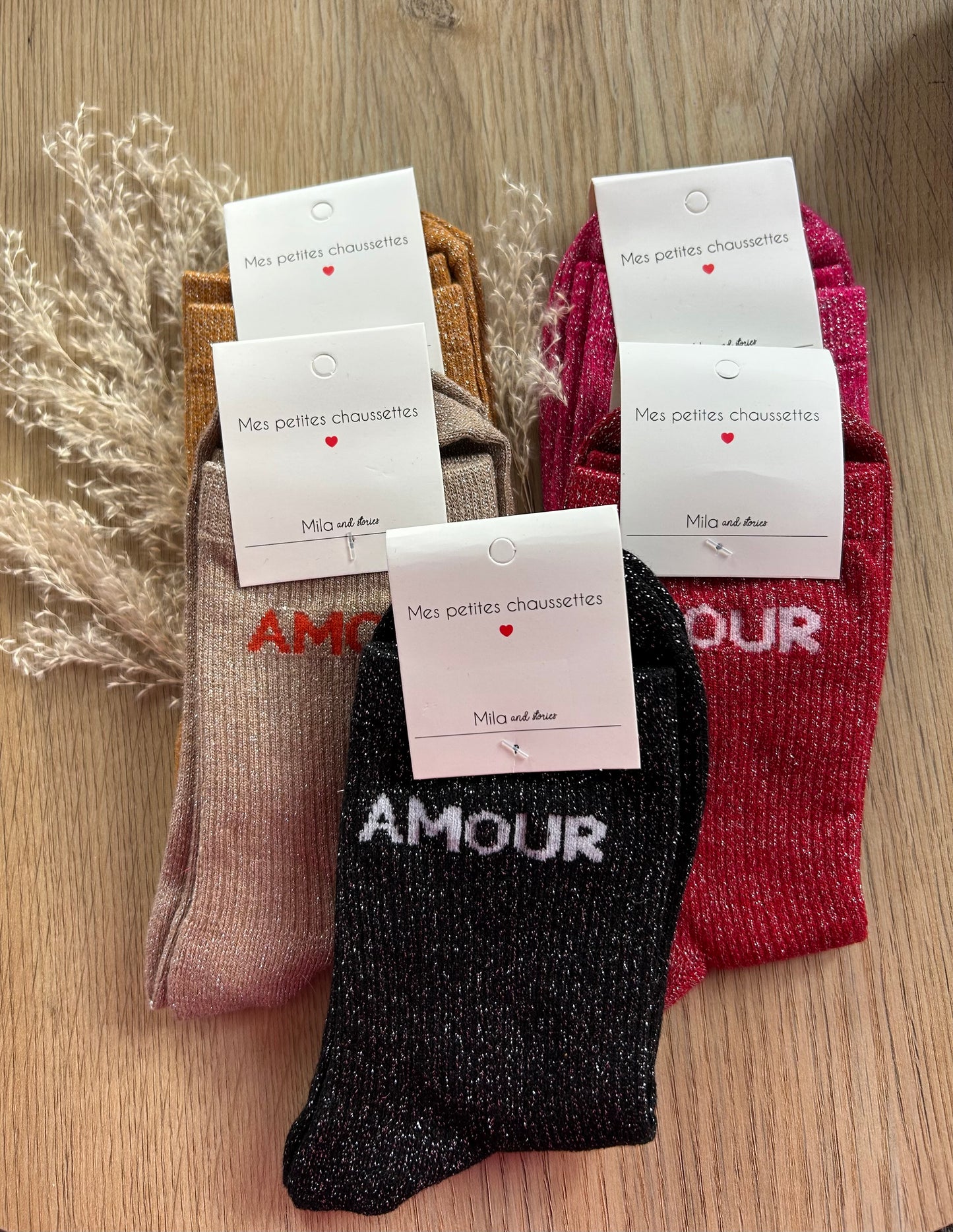 Chaussettes pailletées AMOUR