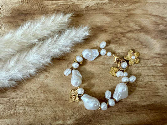 Bracelet Perles Blanches