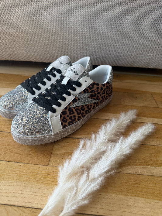 Baskets Glitter Léopard