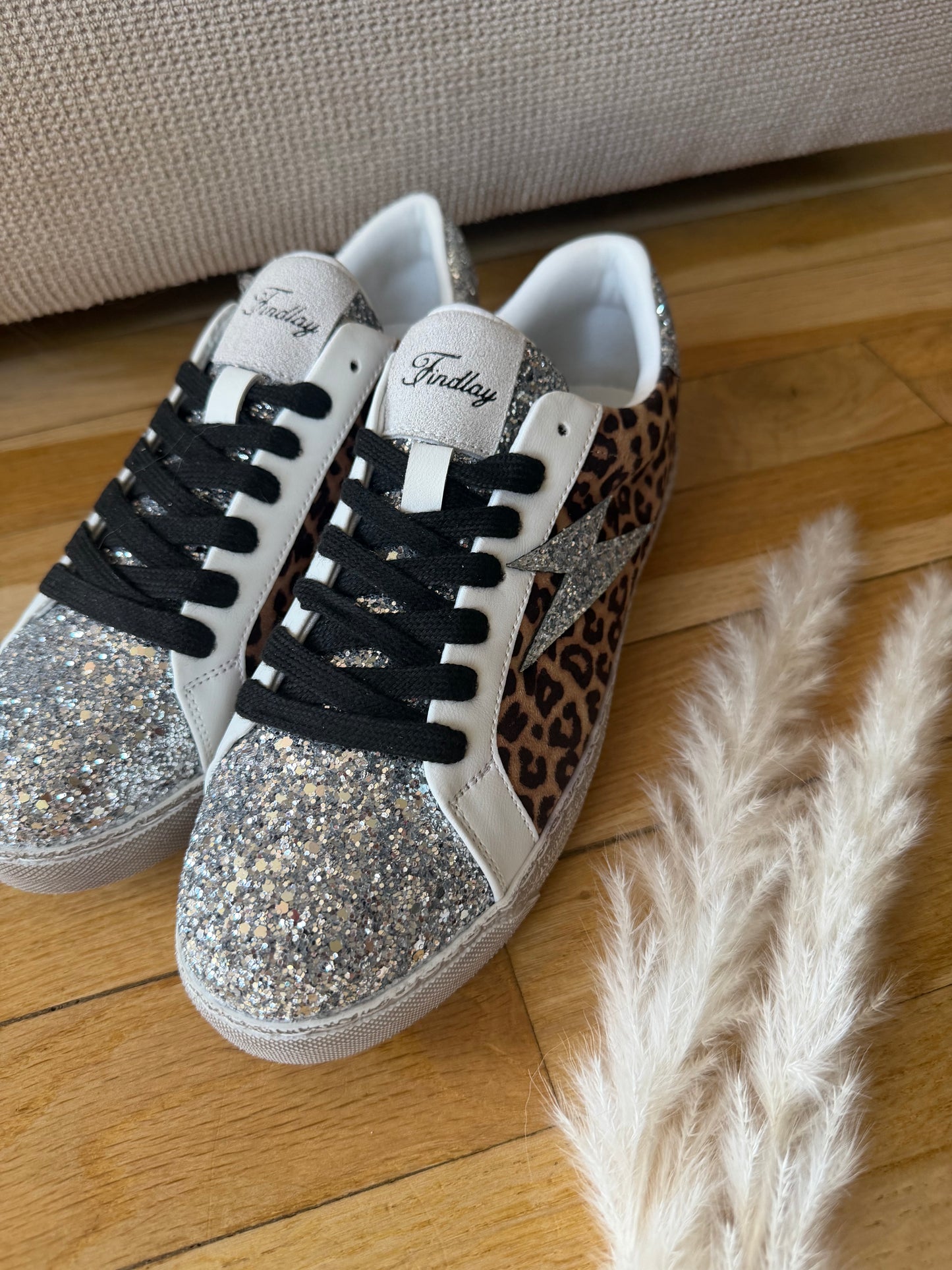 Baskets Glitter Léopard