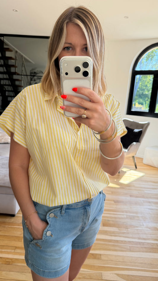 Chemise coeur jaune