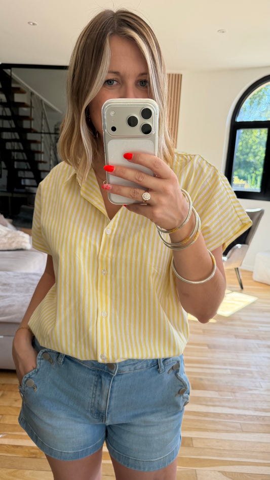 Chemise coeur jaune