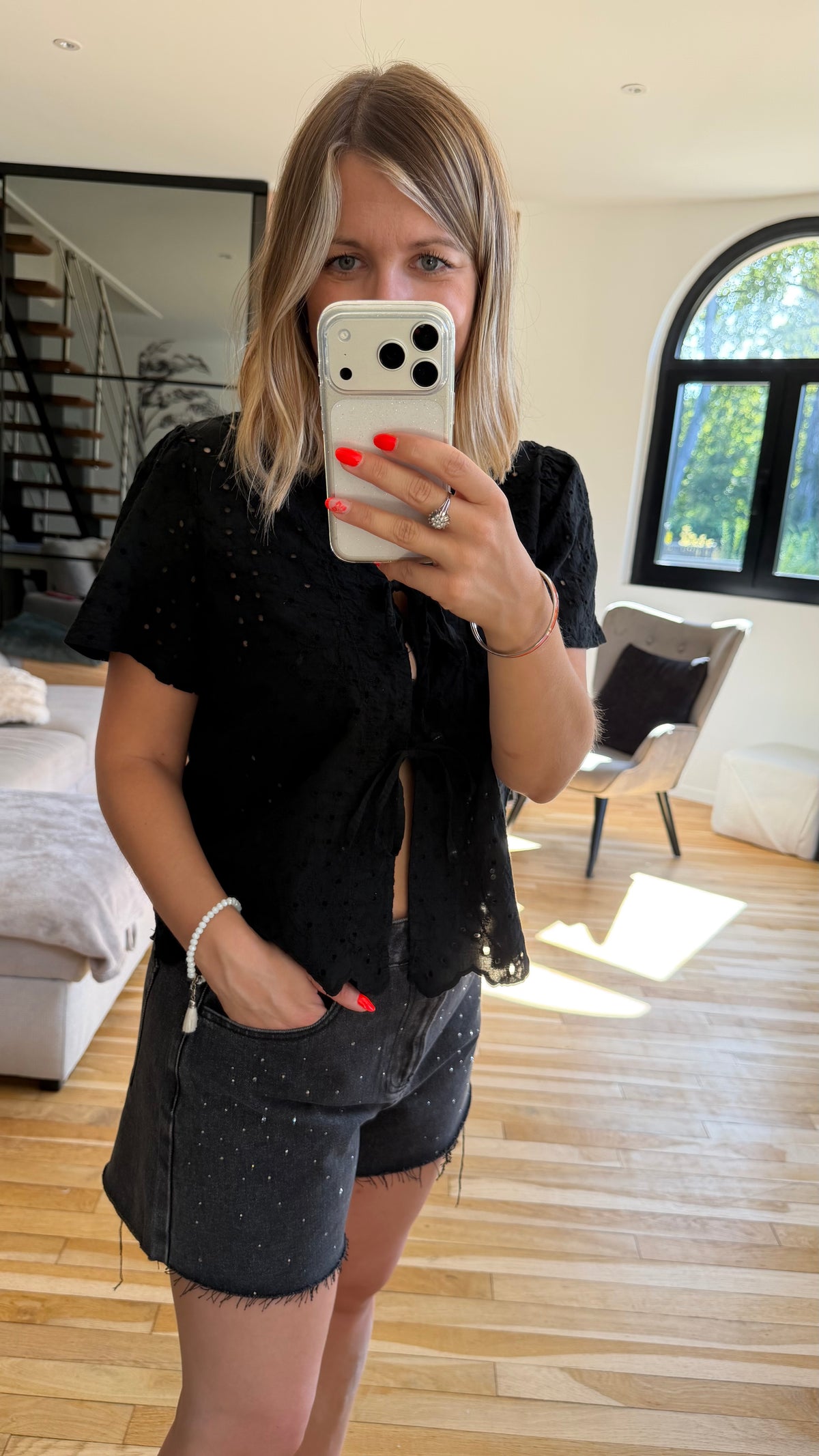 Top bohème noir