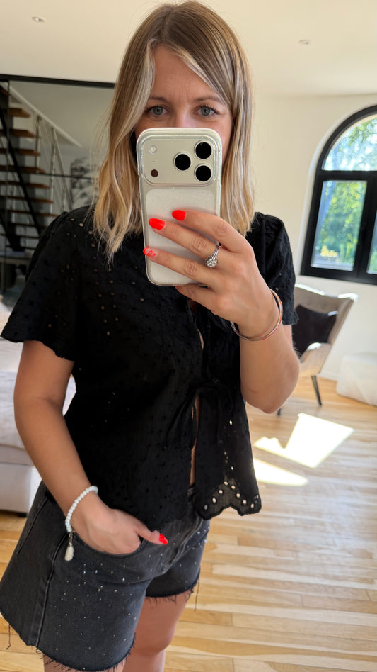 Top bohème noir