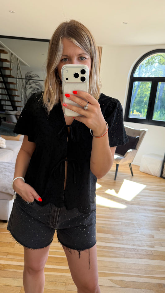 Top bohème noir