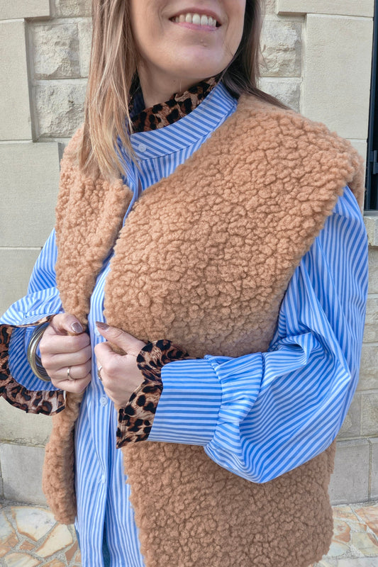 Gilet sans manches moumoute